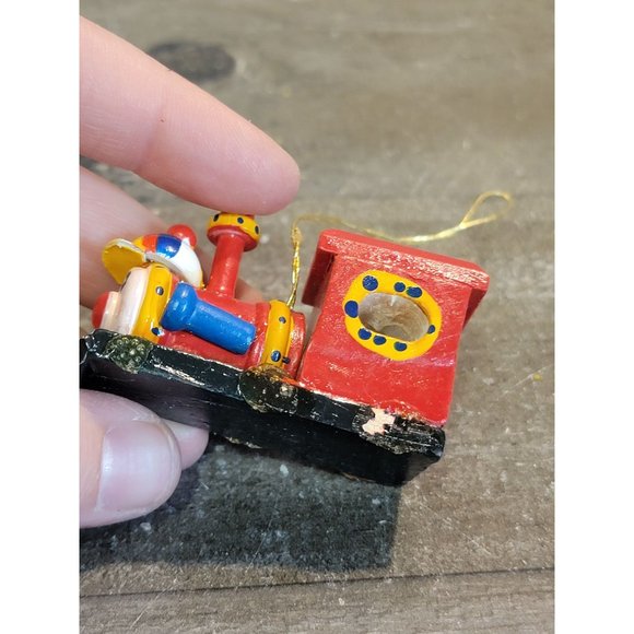 Wooden clown train AS IS Xmas ornament smiling - Picture 7 of 7